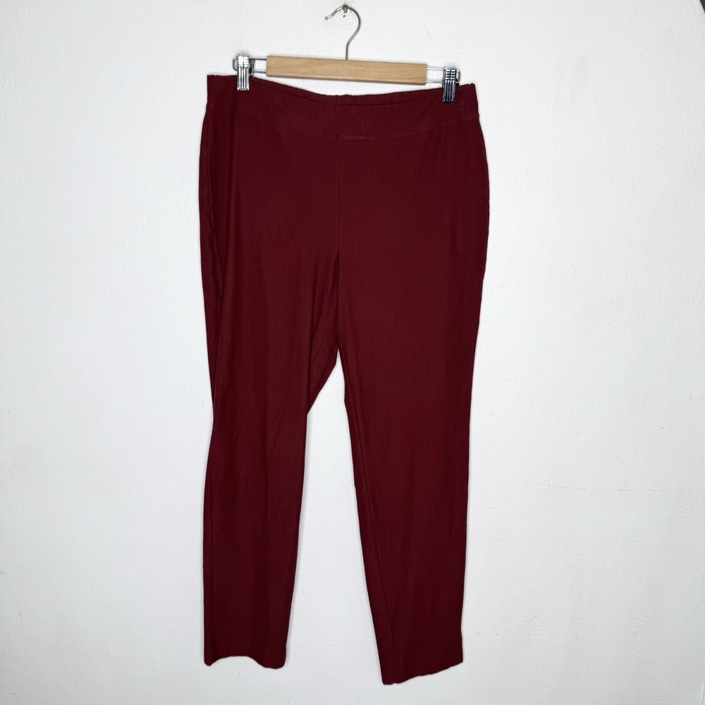 Eileen Fisher Brick Red Pull On Stretch Pants Business Casual‎ Women's Medium